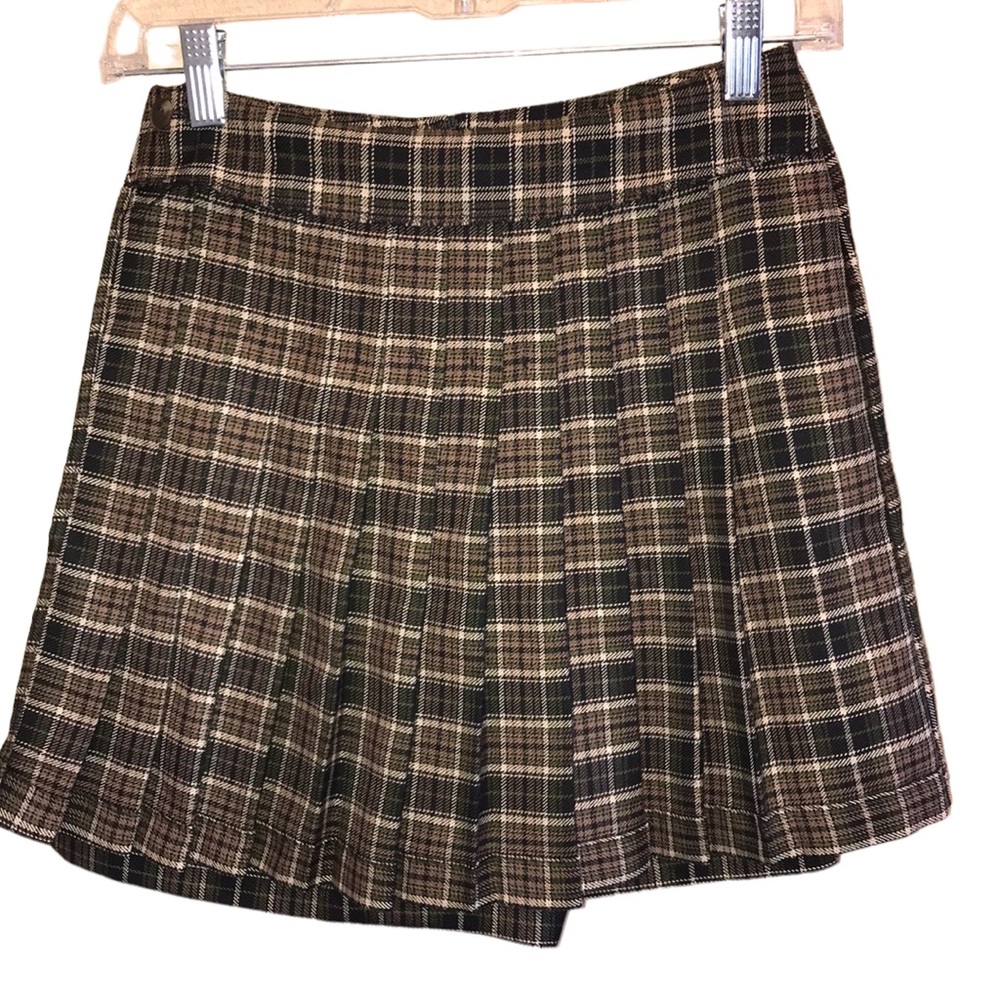 The Limited Plaid Skort - Black and Tan